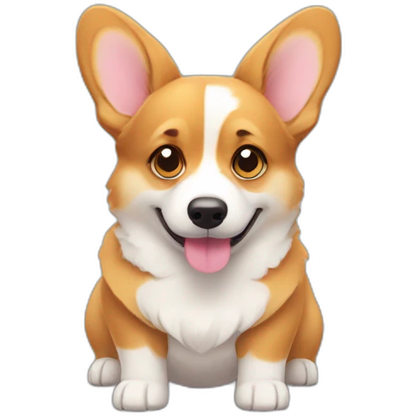 Corgi with heart-shaped eyes emoji