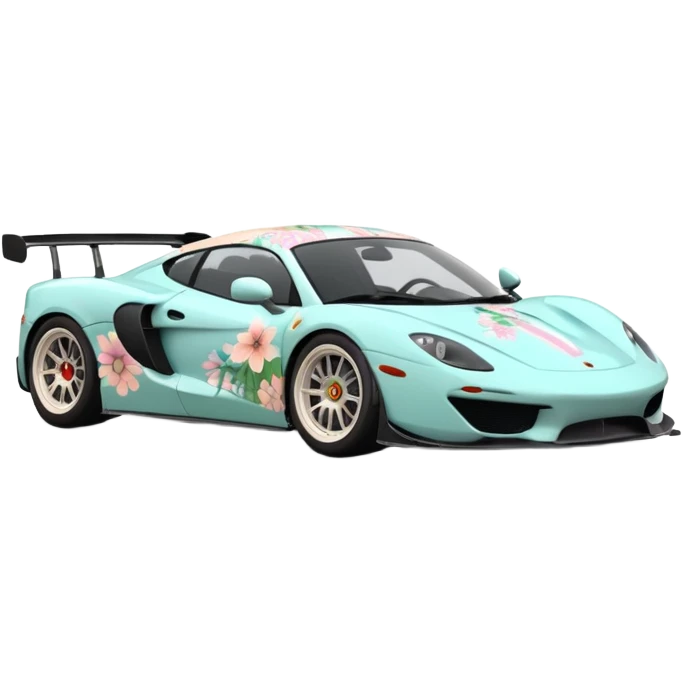 Using a transparent background, give the Assetto Corsa a cute Cottagecore makeover emoji