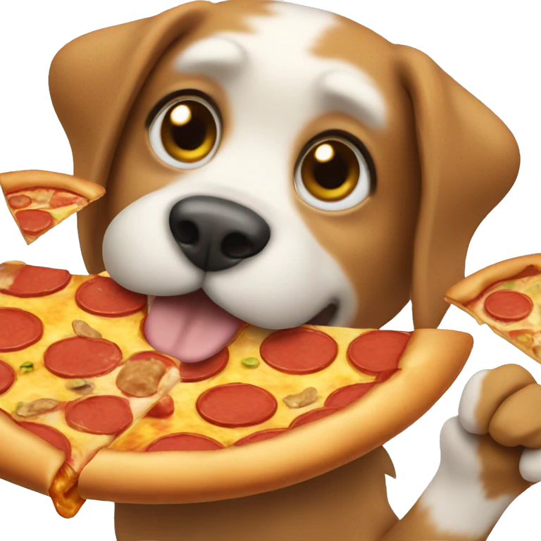 Dog eating pizza  emoji