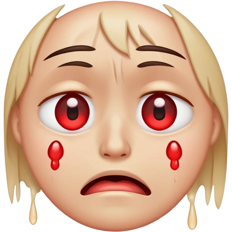 Red eye crying face  emoji
