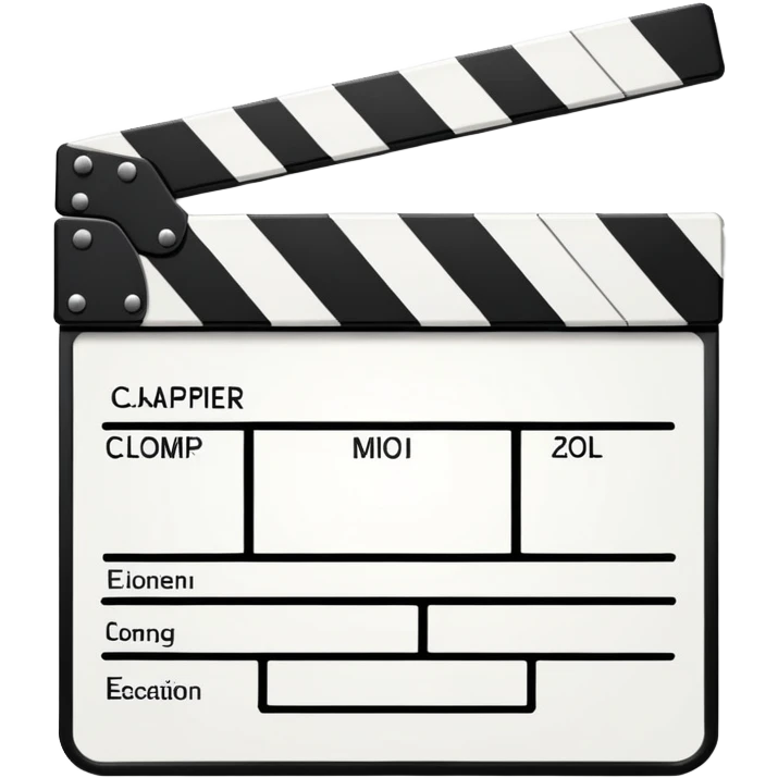 abstract movie clapper board, two simple rectangles with single line, geometric minimalism emoji