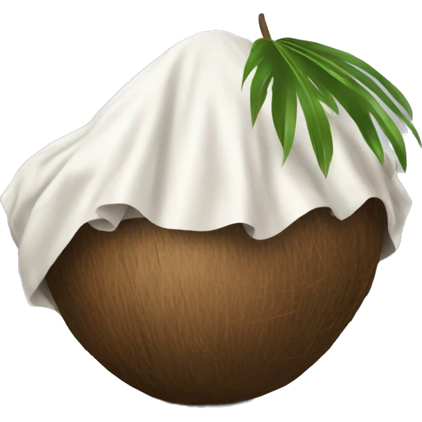 A coconut under a blanket  emoji