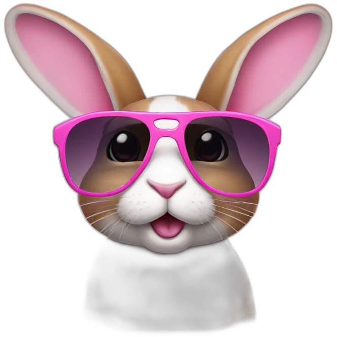 Rabbit with pink sunglasses emoji
