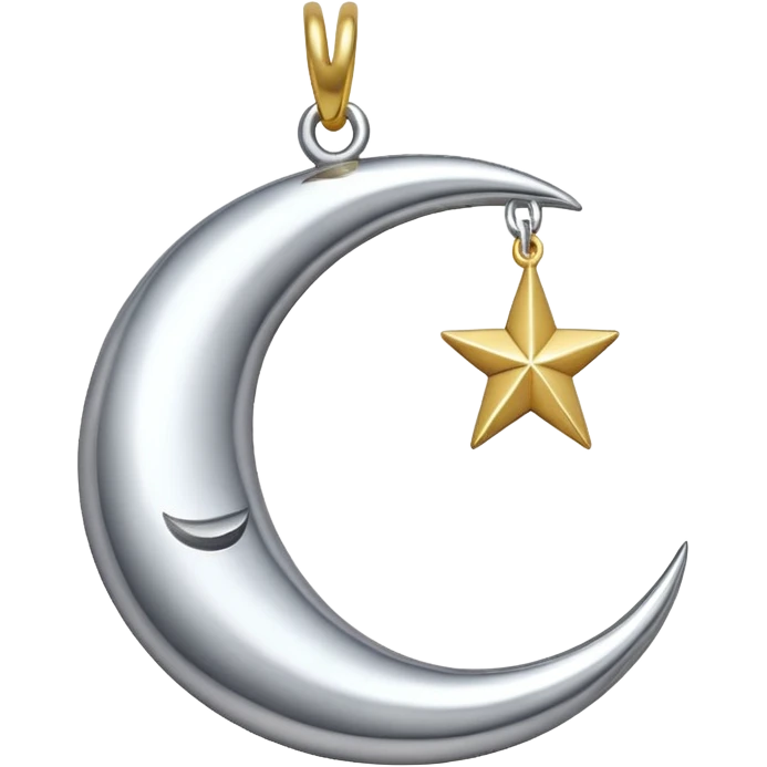 Moon charm – silver crescent moon
 emoji