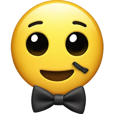 round XD Smiley with bow-tie emoji