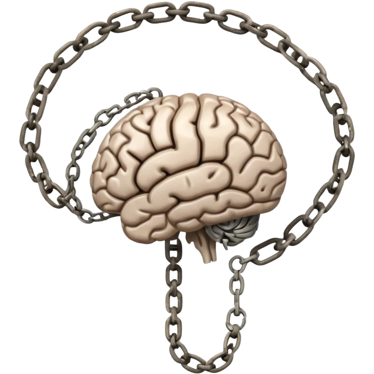 brain, chained up emoji