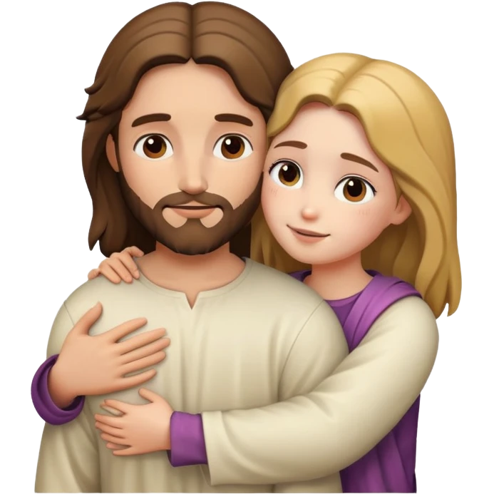 Jesus hugs a girl emoji