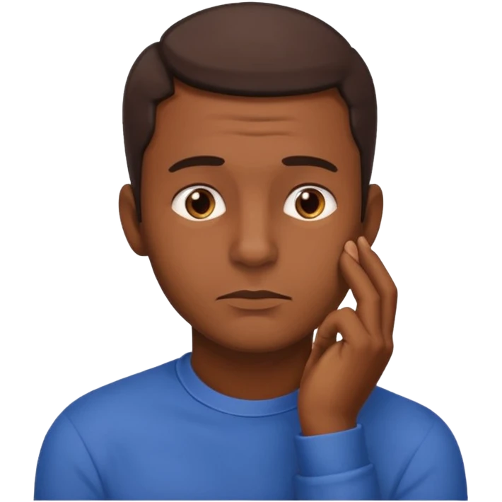 man rubbing chin in thought default emoji emoji