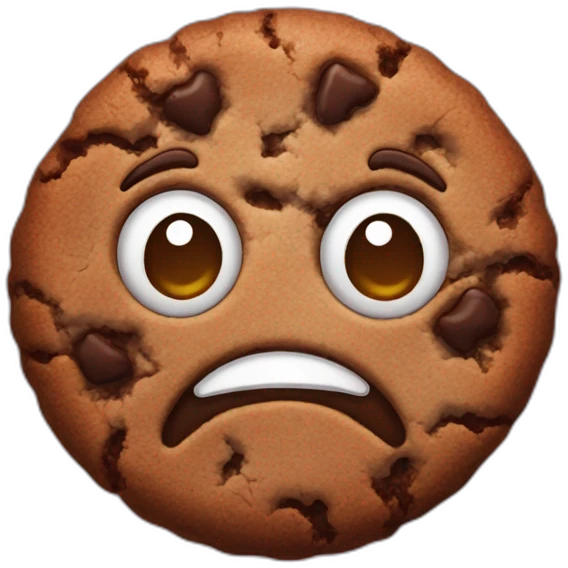 single chocolate cookie facing towards camera emoji