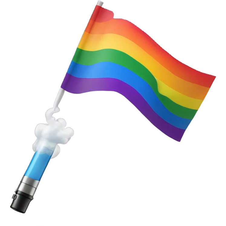 Gay pride flag with vape emoji