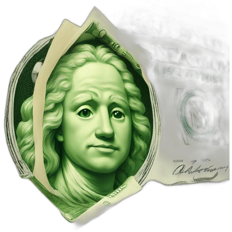 bitcoin on dollar bills emoji