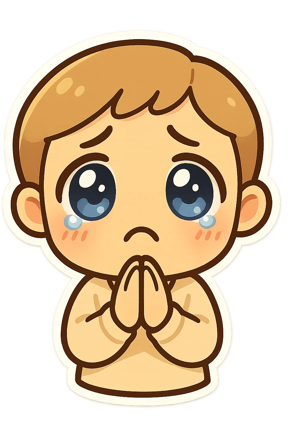Pleading face with hands praying  emoji
