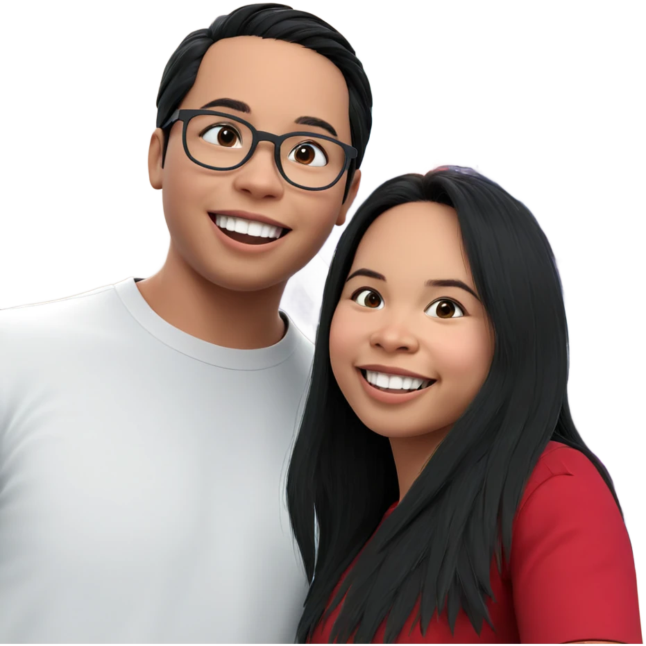 happy girl with glasses boy emoji