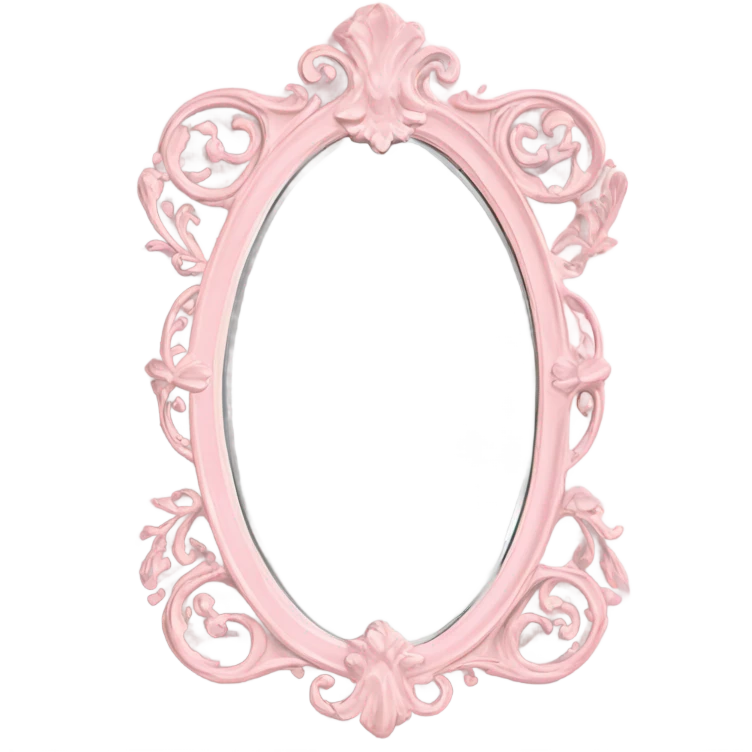 Coquette baby pink mirror emoji