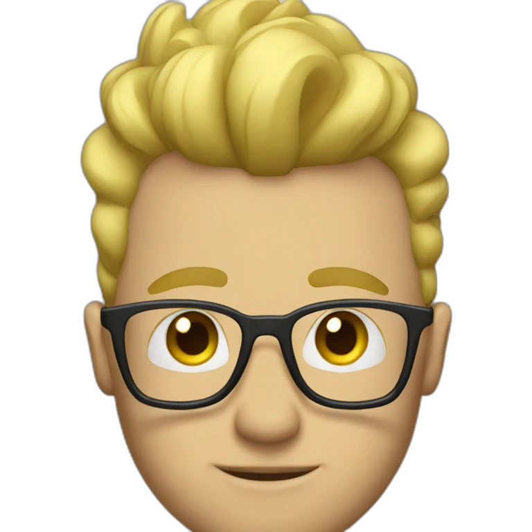 guy with glasses and blonde mohawk emoji