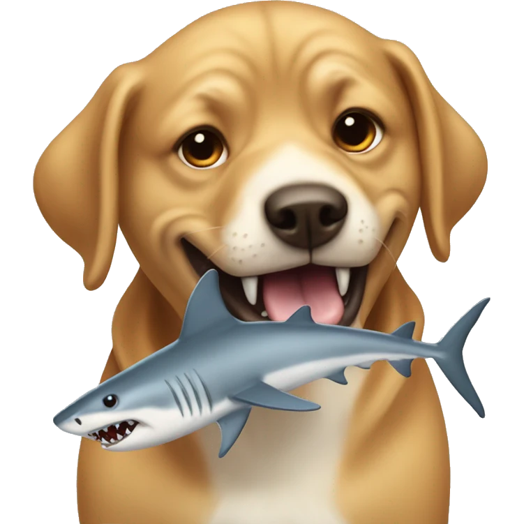 dog eating shark emoji