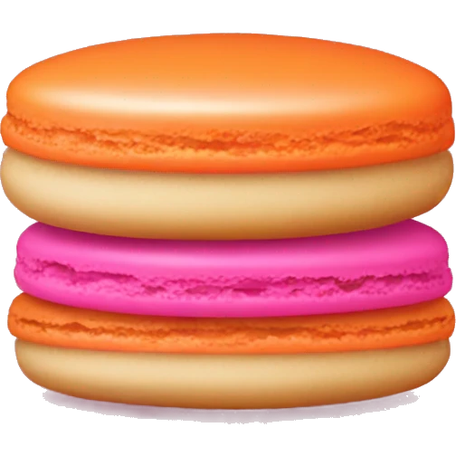 Two macaroons orange and pink emoji