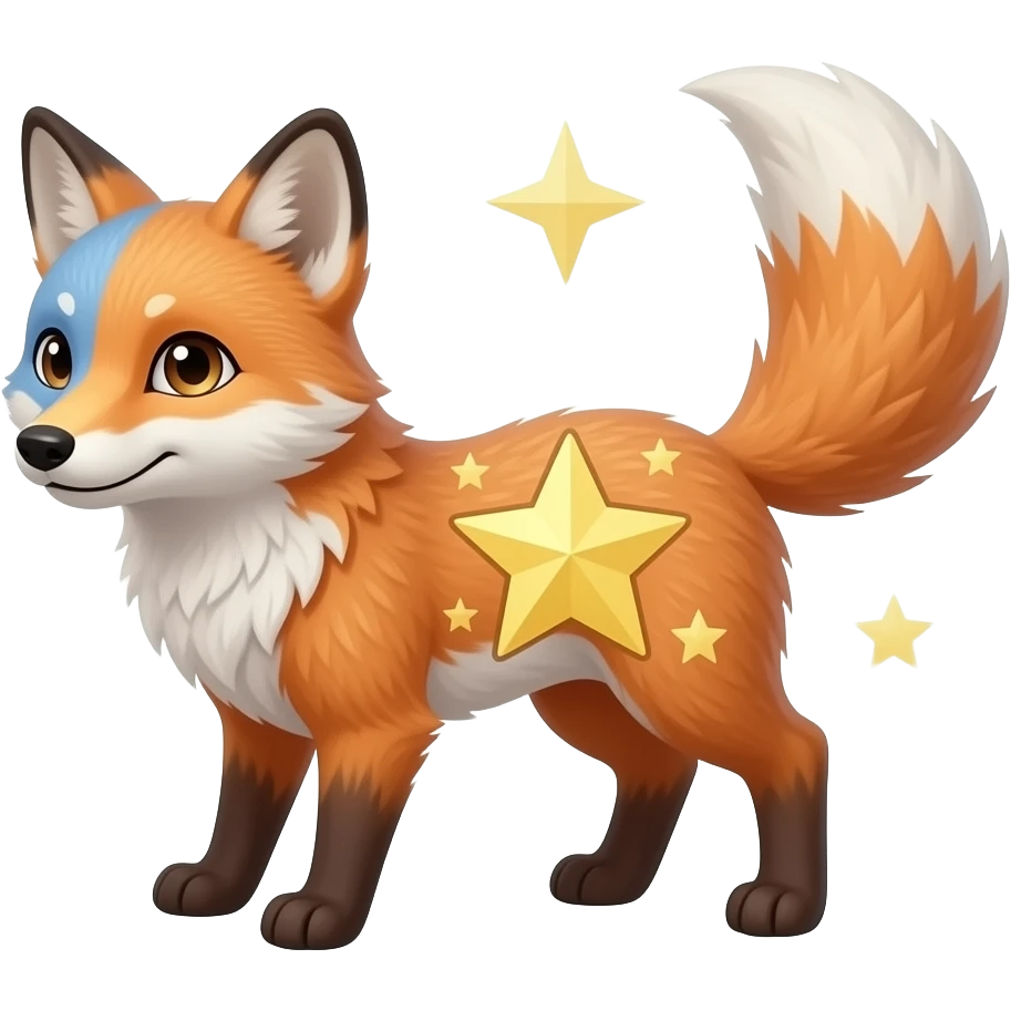 La mitad que sea una estrella y la otra mitad un zorro emoji