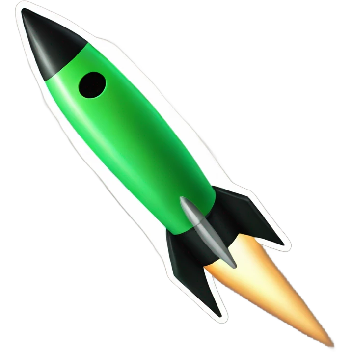 green and black rocket emoji