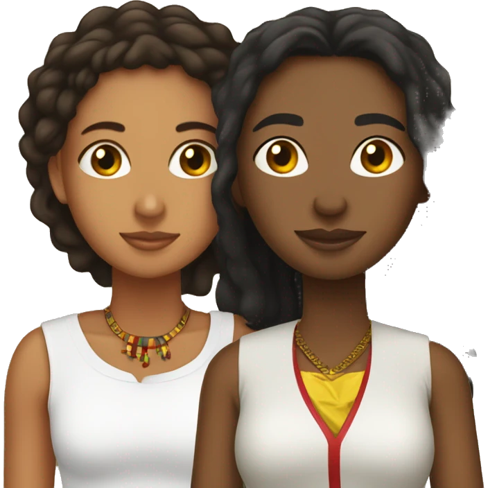 habesha man and colombian girl as a couple  emoji