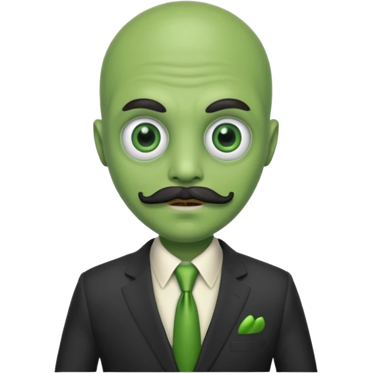 alien with mustache and body emoji