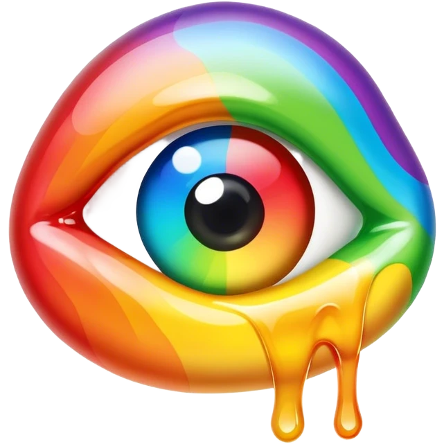 melted rainbow gummy eye emoji