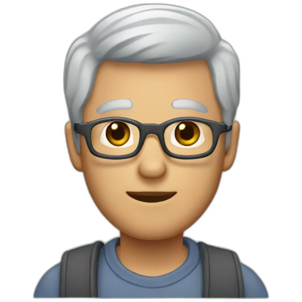 50th men with light beard and grey hair emoji