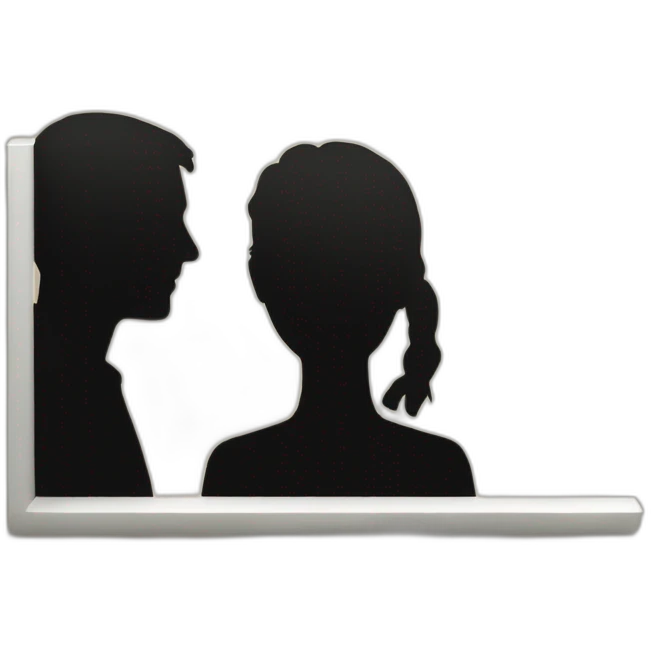 wall between two silhouettes emoji