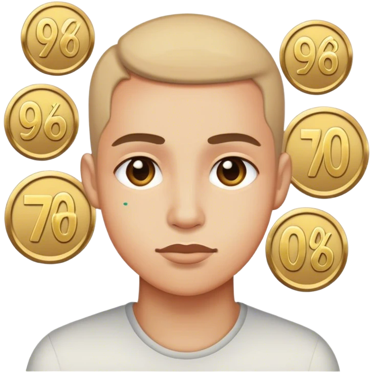 percentages, coins emoji