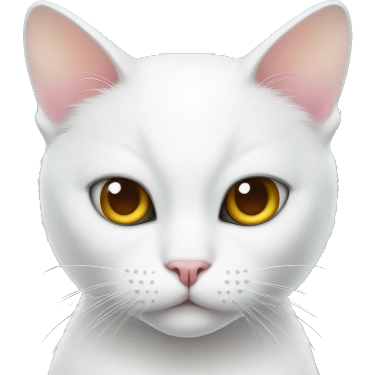 white cat with two different eye colours emoji