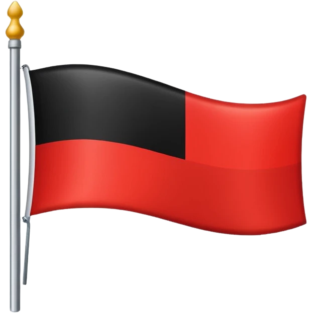 Creat an flag win red and black colour only colour not designs half in red and another half in black  emoji