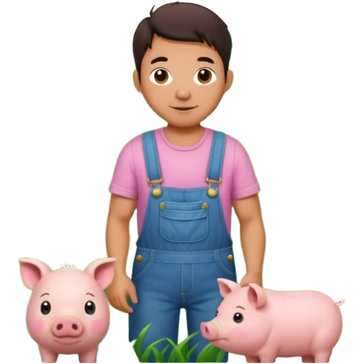 farmer with pet pig emoji