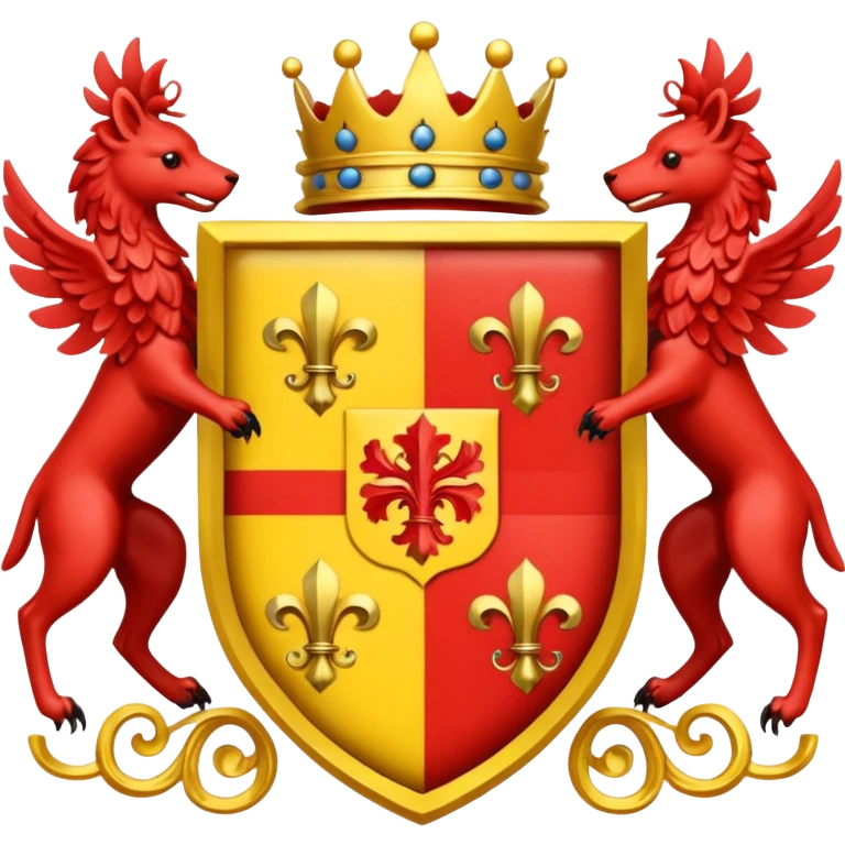 Yellow and red coat of arms emoji