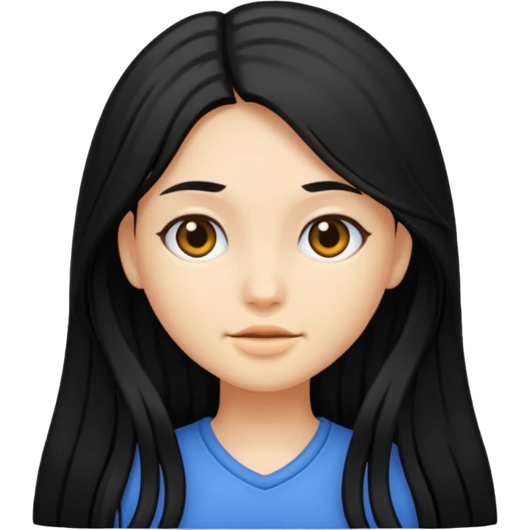 Girl with black long hair  emoji