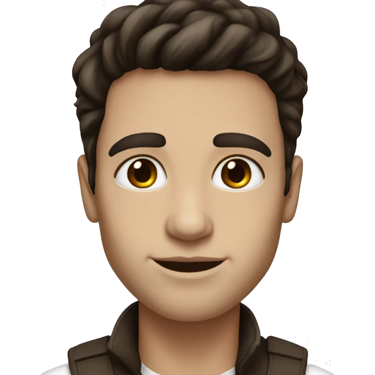 White skin very tall dark brown hair with highlight  emoji