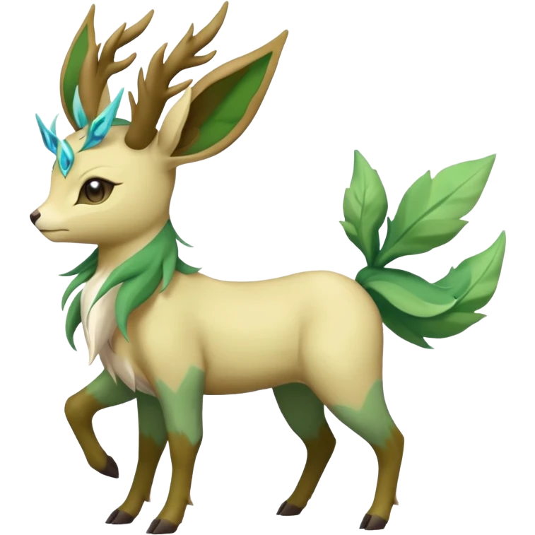 Sawsbuck-Leafeon-Amaura-Virizion-fusion (full body) emoji