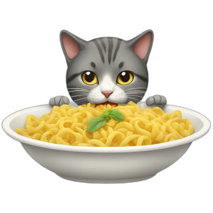cat eating from human plate emoji