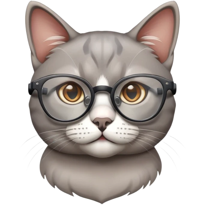 Кот в очках, как будто он главный в офисе emoji