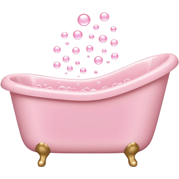 light pink bathtub filled with light pink water and bubbles emoji