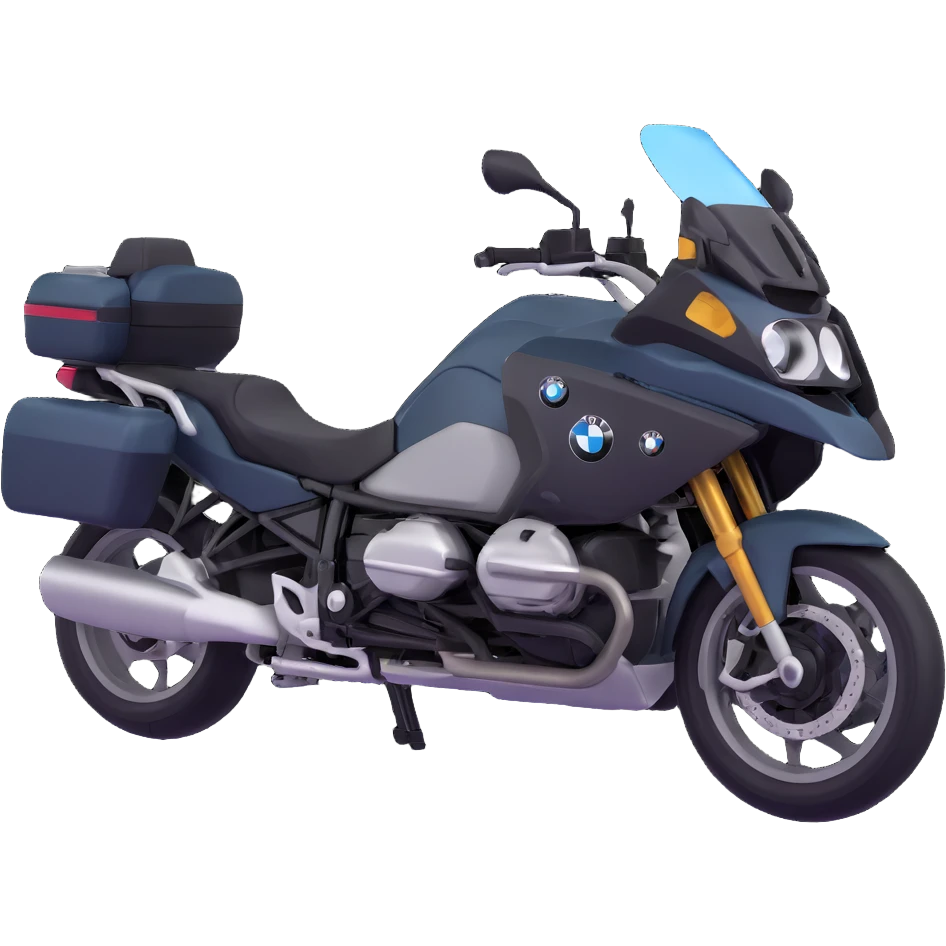 group of BMW motorcycles with riders touring together emoji