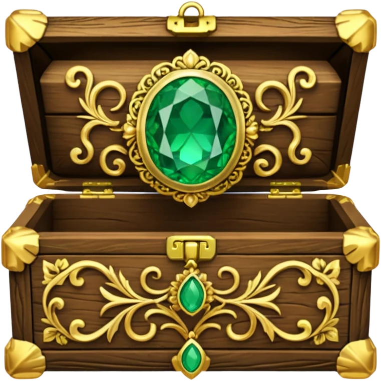 tresure box with motifs with green gem emoji