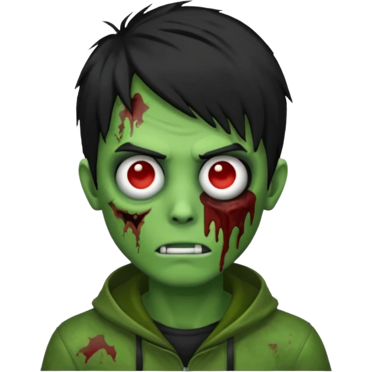 crie um emoji de zumbi homen com o cabelo de emo de anime grande cobrindo o rosto assim🧟 emoji