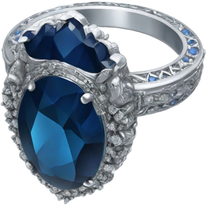 blue gem stone ring emoji