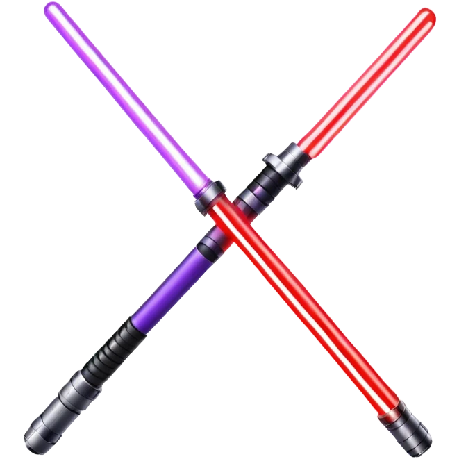 Red lightsaber vs purple lightsaber  emoji