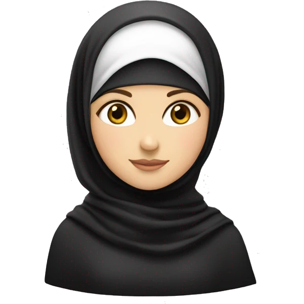 Caucasian girl with black hijab￼￼ emoji