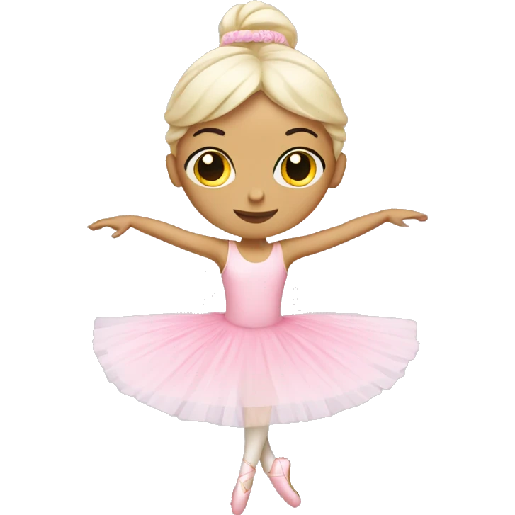 White ballerina wearing pink emoji