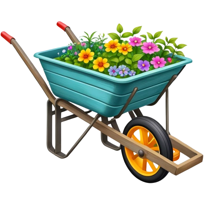 colorful wheelbarrow garden cart emoji