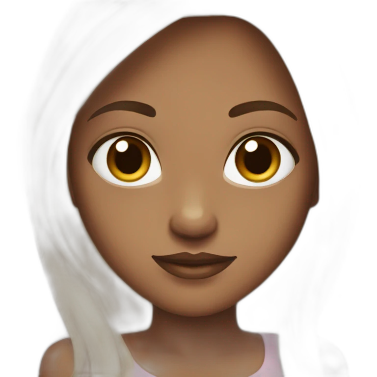 Girl brown haïr and Brown eyes White skin emoji
