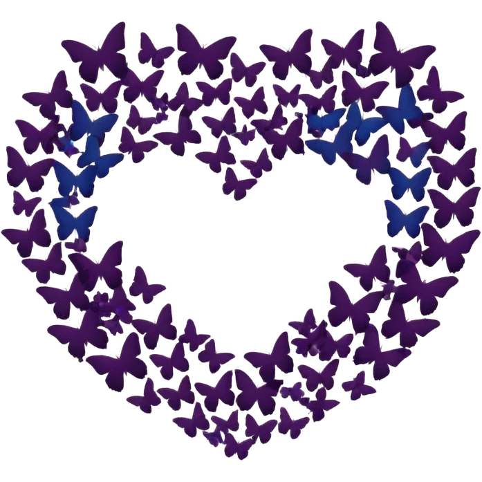 butterfly swarm forming heart silhouette emoji