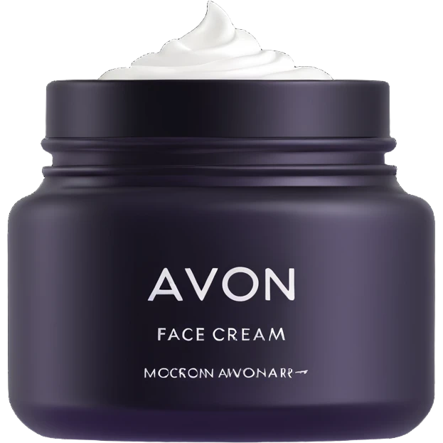 face cream jar with AVON logo emoji